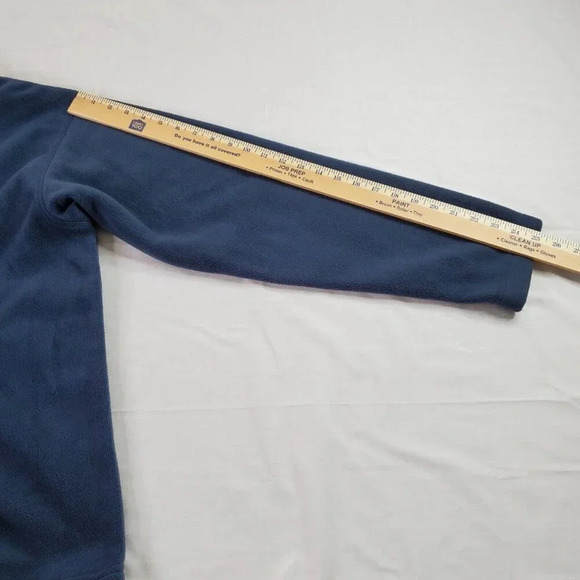 Columbia Fleece Sweater Unisex Medium Navy 1/2 Zip Mock Neck Pullover Outdoor - Picture 12 of 13